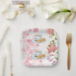 Elegante theepartij sfeer papieren bordje