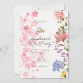 Elegante theepartij-sfeer – Vintage bloemstijl Kaart