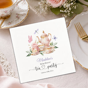 Elegante Theepartij Vlinders Baby Shower Servet
