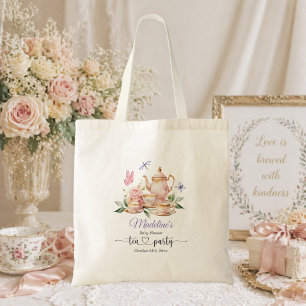 Elegante Theepartij Vlinders Baby Shower Tote Bag