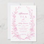 Elegante theepartij voor meisjes baby shower kaart (Voorkant)