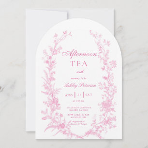 Elegante theepartij voor meisjes baby shower kaart