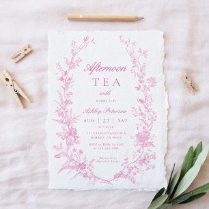 Elegante theepartij voor meisjes baby shower kaart