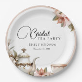 Elegante theeparty bruiloftsborrel papieren bordje (Voorkant)