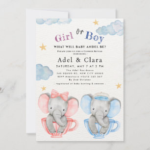Elegante Theepot Baby Shower Kaart