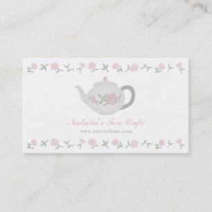 Elegante Theepot Thee Cafe Visitekaartjes