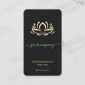 Elegante therapeut Faux Gold Lotus Wellness Spa Visitekaartje (Voorkant)