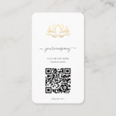 Elegante therapeut Faux Gold Lotus Wellness Spa Visitekaartje (Achterkant)