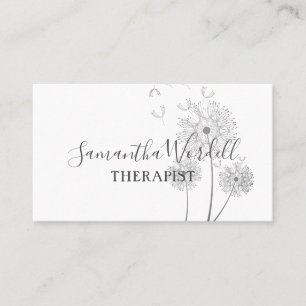 Elegante therapeut gefillustreerde bloemen in de w visitekaartje