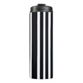 Elegante Thermische Tumbler Zwart Wit Gestreepte K Thermosbeker (Voorkant)