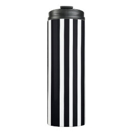 Elegante Thermische Tumbler Zwart Wit Gestreepte K Thermosbeker