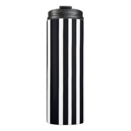 Elegante Thermische Tumbler Zwart Wit Gestreepte K Thermosbeker