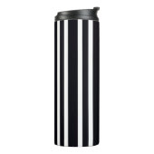Elegante Thermische Tumbler Zwart Wit Gestreepte K Thermosbeker (Gedraaid links)