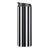 Elegante Thermische Tumbler Zwart Wit Gestreepte K Thermosbeker (Geroteerd rechts)