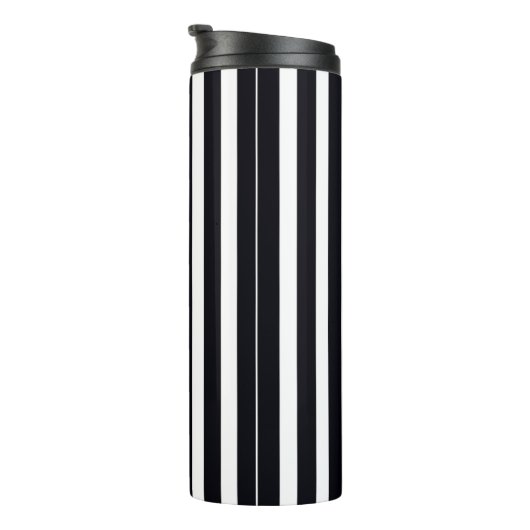 Elegante Thermische Tumbler Zwart Wit Gestreepte K Thermosbeker (Geroteerd rechts)