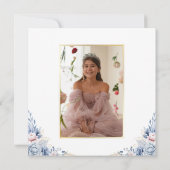 Elegante Tiara Floral Quinceañera Foto Save The Date (Achterkant)