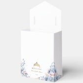 Elegante Tiara Gold Blue rozen Quinceañera Bedankdoosjes (Open)