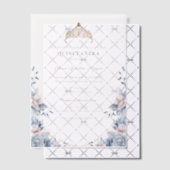 Elegante Tiara Gold Blue rozen Quinceañera Vellum Uitnodigingen (Offset (Uitnodiging))