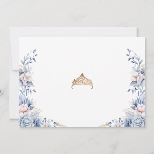Elegante Tiara Quinceañera Foto Bewaar de datum Save The Date (Achterkant)