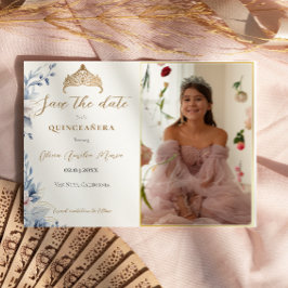 Elegante Tiara Quinceañera Foto Bewaar de datum Save The Date