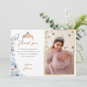 Elegante Tiara Quinceañera Foto Dank u kaart (Staand voorkant)