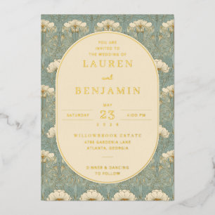 Elegante Tichelbloem Vintage Folie Uitnodiging