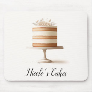 Elegante Tiers Witte Bloem Cake Bakkerij Keuken Muismat