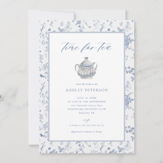 Elegante tijd voor Tea Vrijgezellenfeest Kaart (Voorkant)