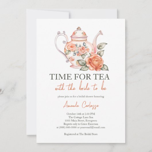 Elegante tijd voor thee met het bruid Vrijgezellen Kaart (Voorkant)