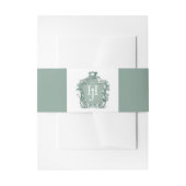 Elegante tijdloze groene monogram bruiloft uitnodigingen wikkel (Voorkant Voorbeeld)