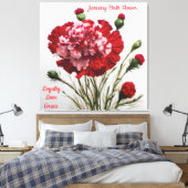 Elegante & tijdloze januari Geboorte Bloem Anjer Canvas Afdruk (Insitu (Slaapkamer))