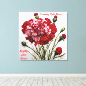 Elegante & tijdloze januari Geboorte Bloem Anjer Canvas Afdruk (Insitu (Houten vloer))