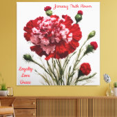 Elegante & tijdloze januari Geboorte Bloem Anjer Canvas Afdruk (Insitu (Woonkamer))