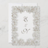 Elegante Tijdloze Kanten Frame Script Formele Trou Kaart (Achterkant)