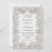 Elegante Tijdloze Kanten Frame Script Formele Trou Kaart (Voorkant)
