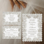 Elegante Tijdloze Kanten Frame Script Formele Trou Kaart