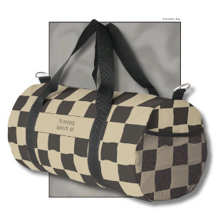 Elegante Tijdloze Naam Beige en Donkere Rut Plunjezak