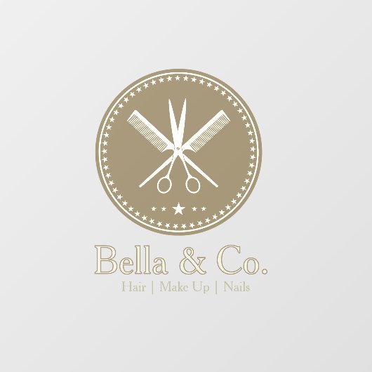 Elegante tijdloze professionele haar- en schoonhei raamsticker (Vel)