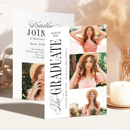 Elegante Tijdloze Typografie 4 Foto Afstuderen Kaart