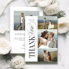 Elegante Tijdloze Typografie 4 Foto Dank Je Bedankkaart