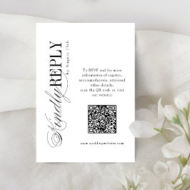 Elegante tijdloze typografie Eenvoudige QR-code br RSVP Kaartje