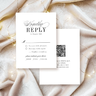 Elegante Tijdloze Typografie Eenvoudige Trouwdag RSVP Kaartje