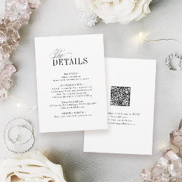 Elegante Tijdloze Typografie Eenvoudige Trouwdetai Notitiekaartje