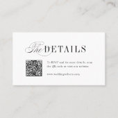 Elegante Tijdloze Typografie Eenvoudige Trouwdetai Plaatskaartje (Voorkant)