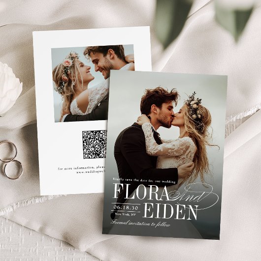 Elegante Tijdloze Typografie Foto Save The Date