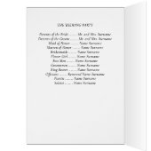 Elegante Tijdloze Witte Huwelijksprogramma Notitie (Binnen (Links))