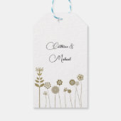 Elegante tijdloze zachte gouden bloemen minimalism cadeaulabel (Achterkant)
