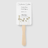 Elegante tijdloze zachte gouden bloemen minimalism handwaaier (Achterkant)