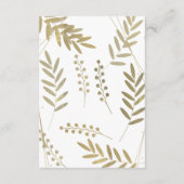 Elegante tijdloze zachte gouden bloemen minimalism informatiekaartje (Achterkant)