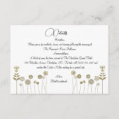 Elegante tijdloze zachte gouden bloemen minimalism informatiekaartje (Voorkant)